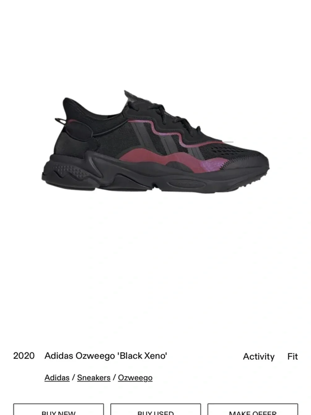 adidas Black Athletic Sneakers with Pink Accents - Picture 5 of 5